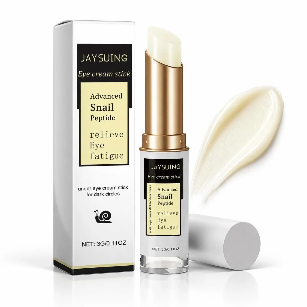 Snail Peptide Eye Cream Stick Moisturizing Under Eye Balm Reduce Dark Circles Smooth Fine Lines Portable Eye Skin Care Stick 3g