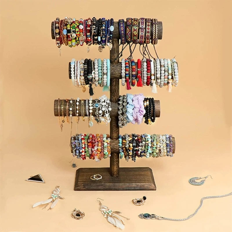 Stand Display Gelang Kayu Multi Rak Tempat Stand Perhiasan Ritel