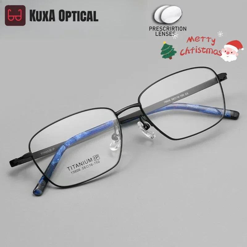 

KUXA мужские квадратные оптические очки титановые очки по рецепту близорукость прогрессивные линзы устойчивые к царапинам очки фотохромные