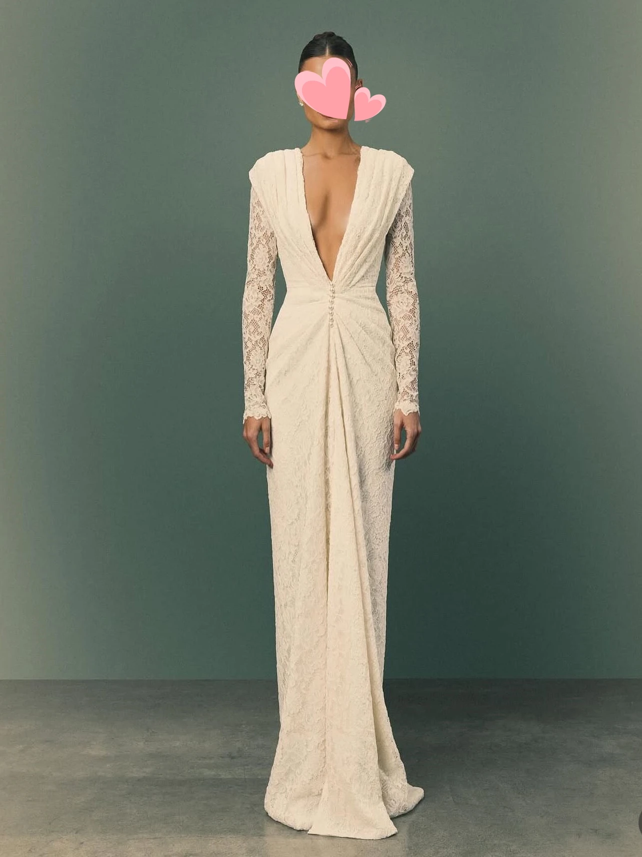 

Other Shore Elegant Vintage Sexy Ivory Pearls Lace V-Neck New Stylish Customize Formal Occasion Prom Dress Evening Party Gowns
