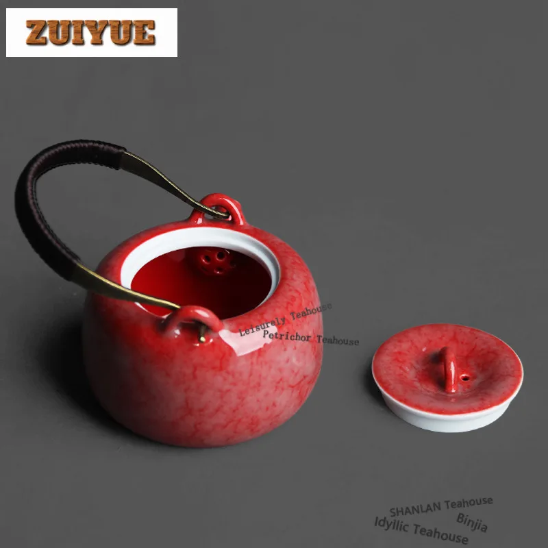 150ml Original Ore Celadon Teapot Antique Loop-handled Pot Tea Maker Kettle With Ball Hole Kung Fu Tea Tea Services Decoration