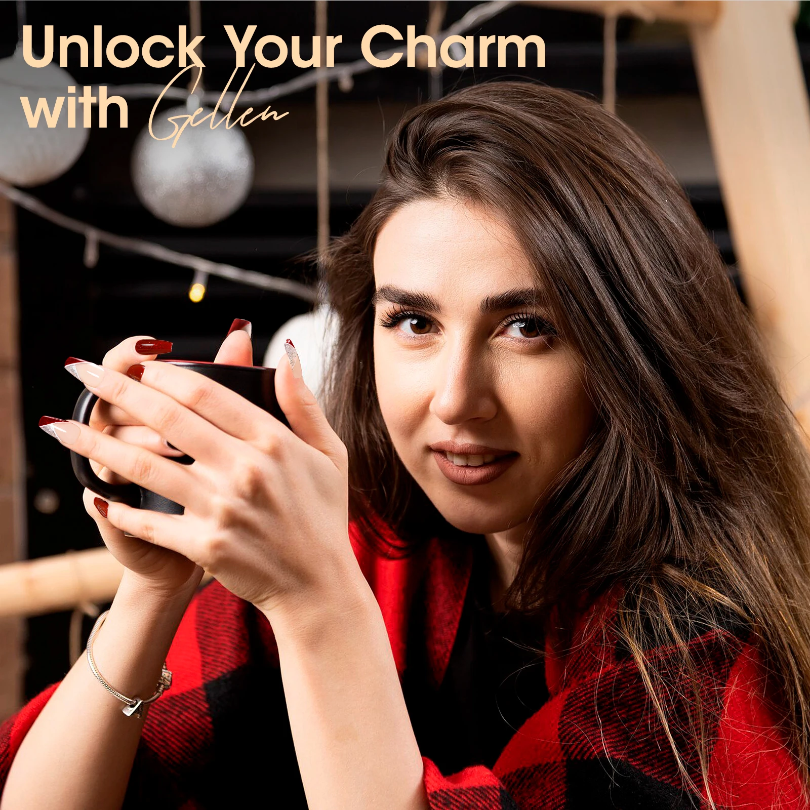 GELLEN جل مجموعة طلاء الأظافر بريق 6 ألوان أحمر أبيض فضي بيرليسسينت شل الأظافر هلام عدة هدايا عيد الميلاد الفن لتقوم بها بنفسك مانيكير #6