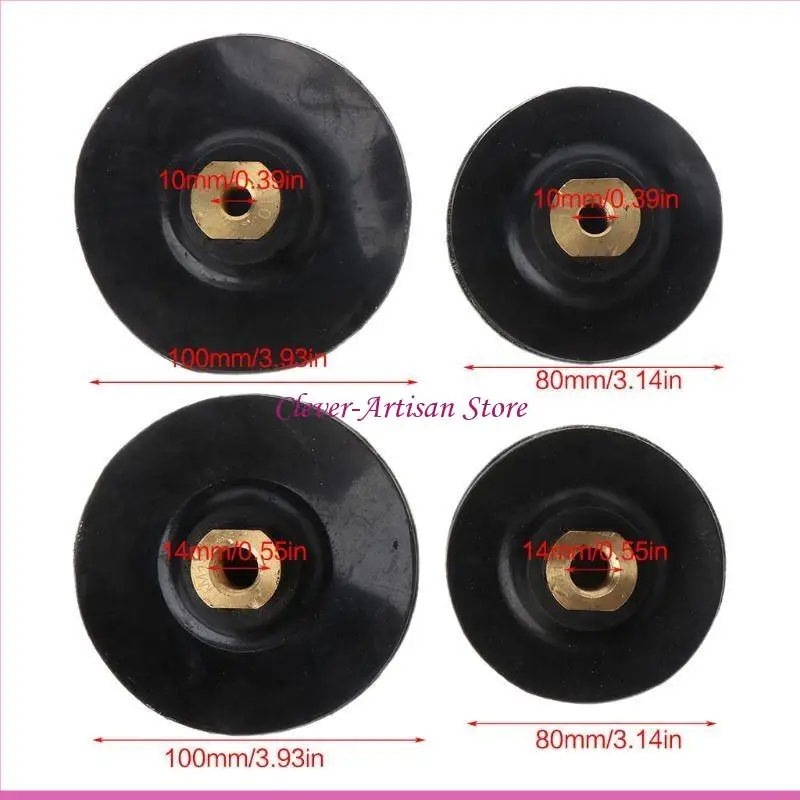 

E06B 4'' Flexible Rubber Backing Pad Hook and Loop Disc for Diamond Polishing Pads Auto Grinding Machine Grinders
