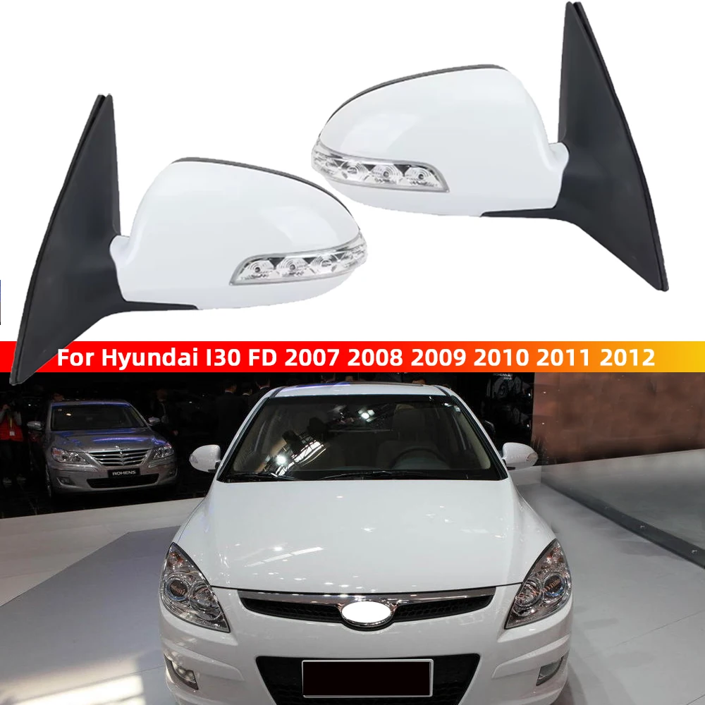

For Hyundai I30 FD 2007 2008 2009 2010 2011 2012 White Primer Rearview Mirror Car Accessories 5 Pins Rearview Mirror Assembly