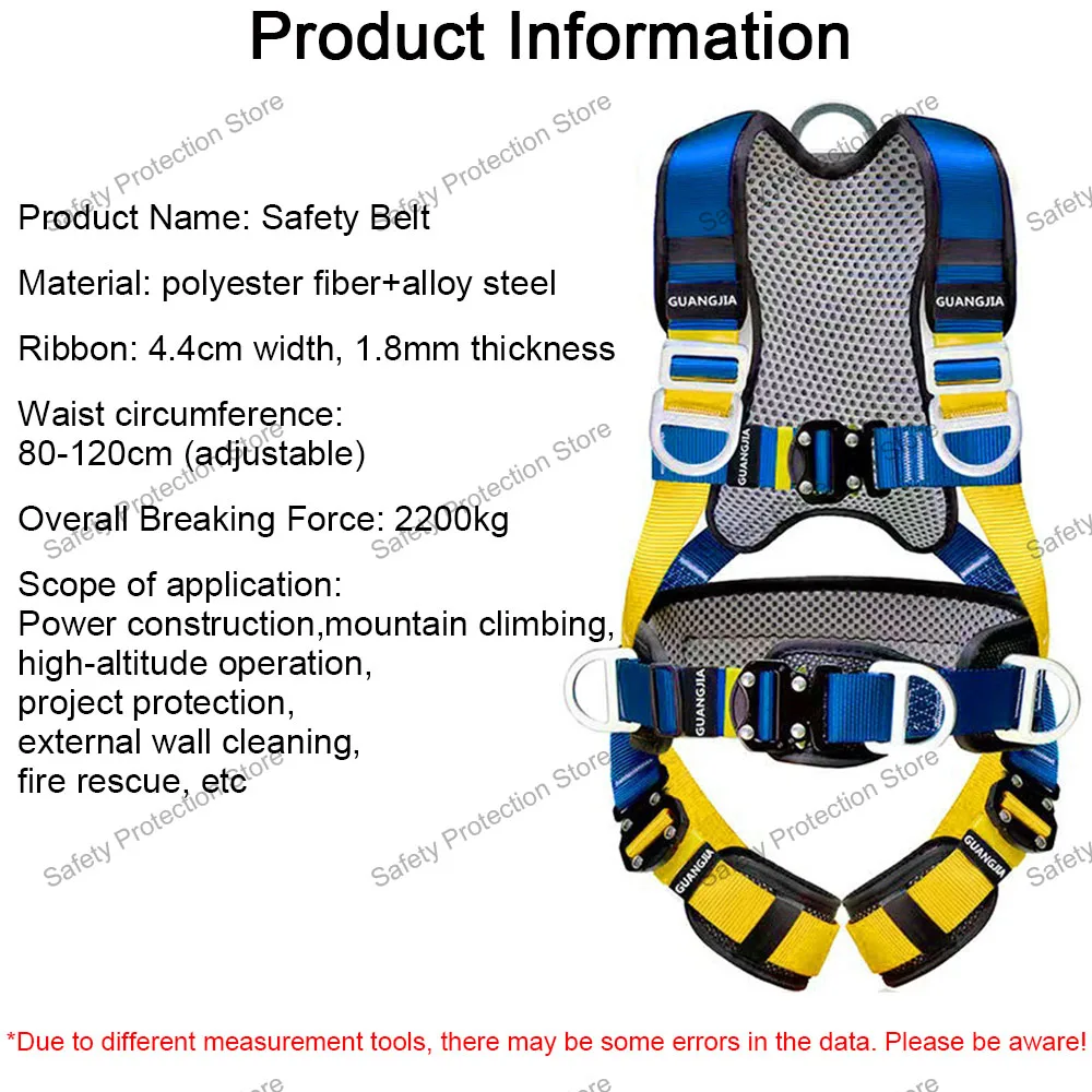 Imagem -02 - Five Point High Altitude Work Safety Harness Cinto de Segurança de Corpo Inteiro Treinamento de Escalada ao ar Livre Equipamento de Proteção de Construção