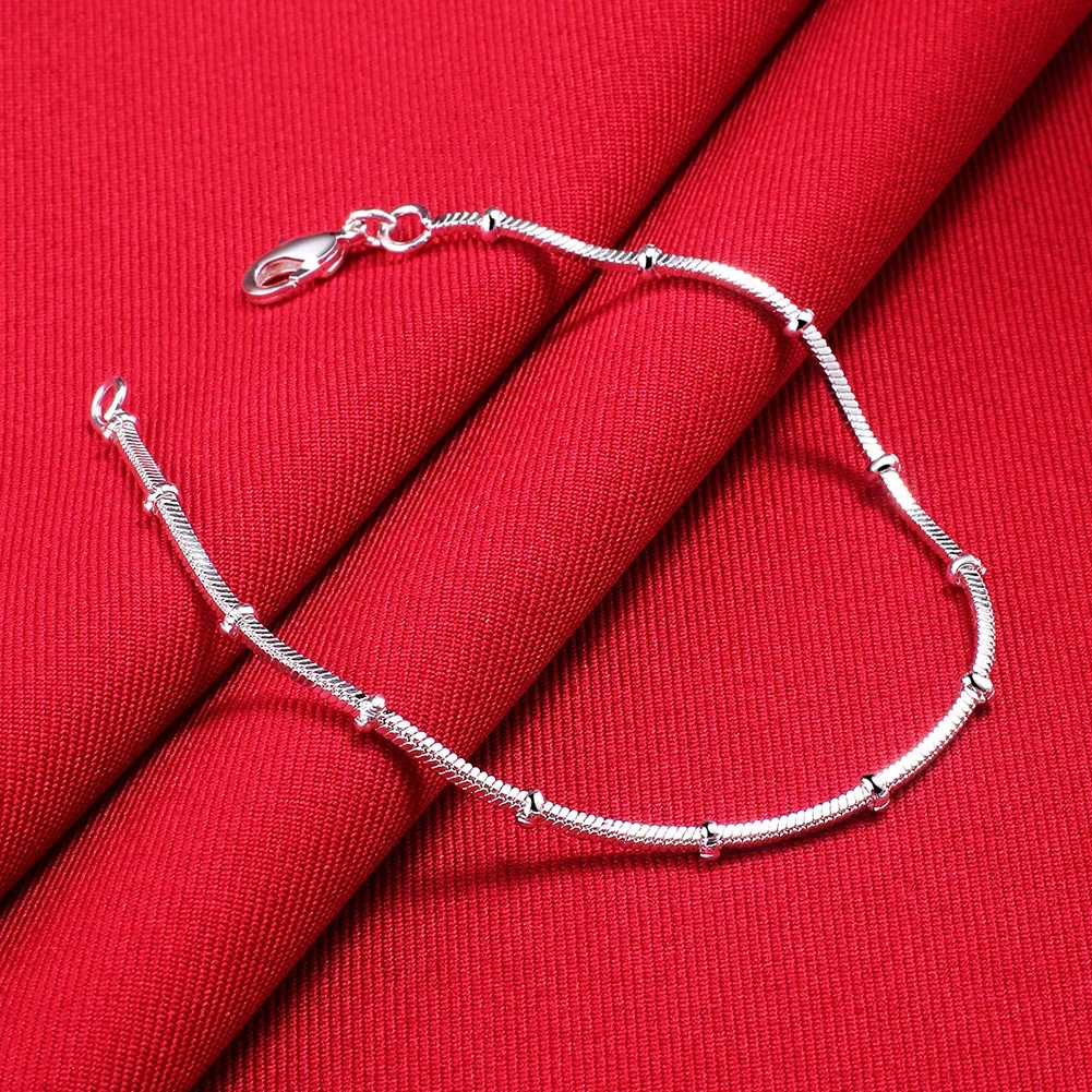 

Hot New 925 Sterling Silver Bracelets For Women Fine Snake Bone Beads Chain Fashion Wedding Party Christmas Gifts Jewelry