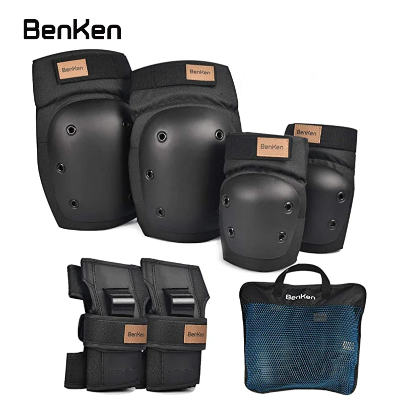 BenKen Kids Knee Pads Adjustable Cycling Protective Gear Drop Safety Elbow Pads Wrist Guard Child Roller Skating Protective Set