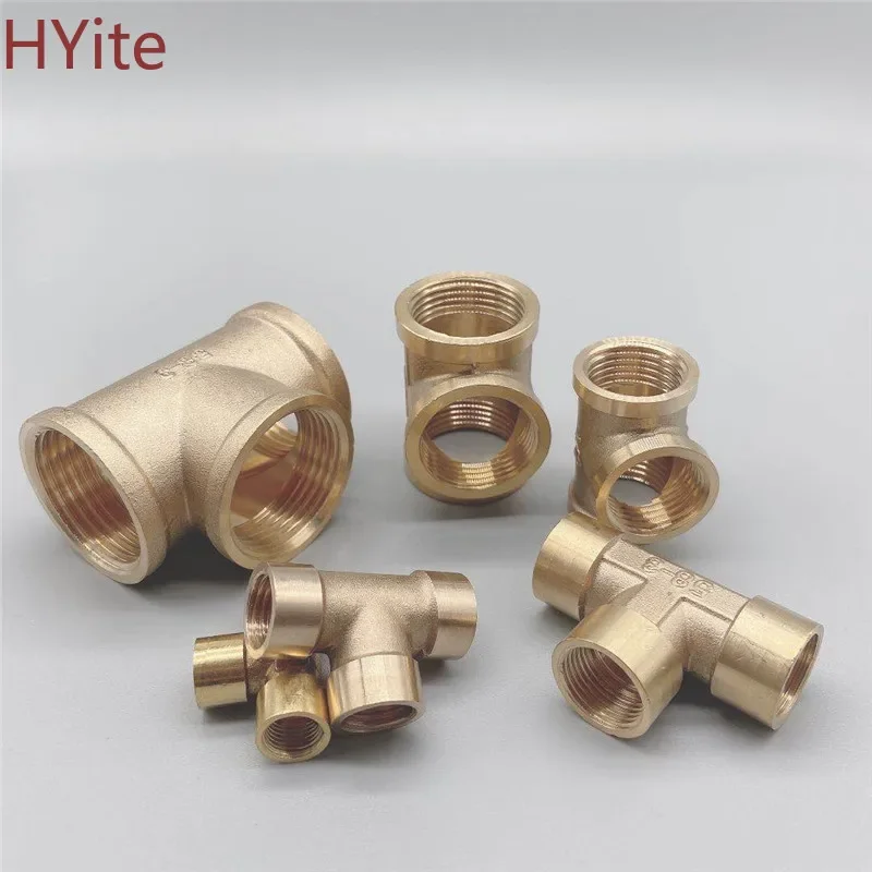 Tee Type Brass Pipe Fitting Adapter Coupler Connector For Water Fuel Gas 1/8\