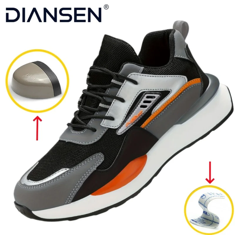 

Мужская рабочая обувь со стальным носком, противоскользящая, противоскользящая, защитная обувь, дышащие, противоскользящие, противоскользящие, рабочие кроссовки