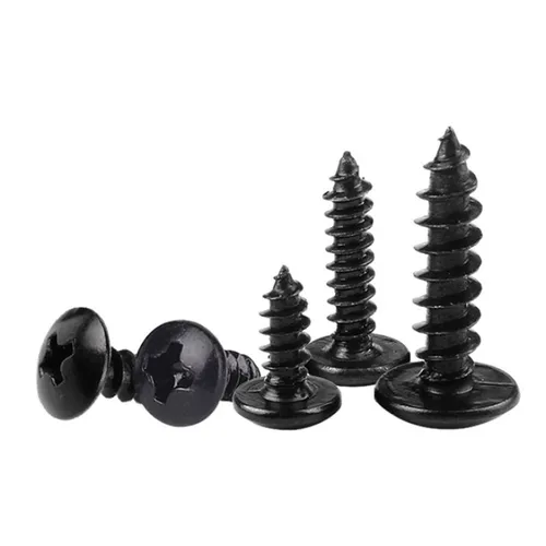 Imagen 2 del producto 100 unids/lote M2.6 M3 M3.5 M4 M5 cabeza de armazón Phillips de acero de carbono negro cabeza de seta empotrada cruzada tornillos autorroscantes