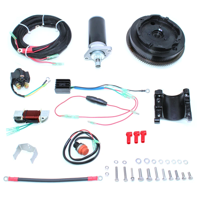 Electric Start Kit For YAMAHA PARSUN HIDEA 2 Stroke 9.9-15HP Outboard Electrical start conversion kit 63V-85550-00 682-81800-12