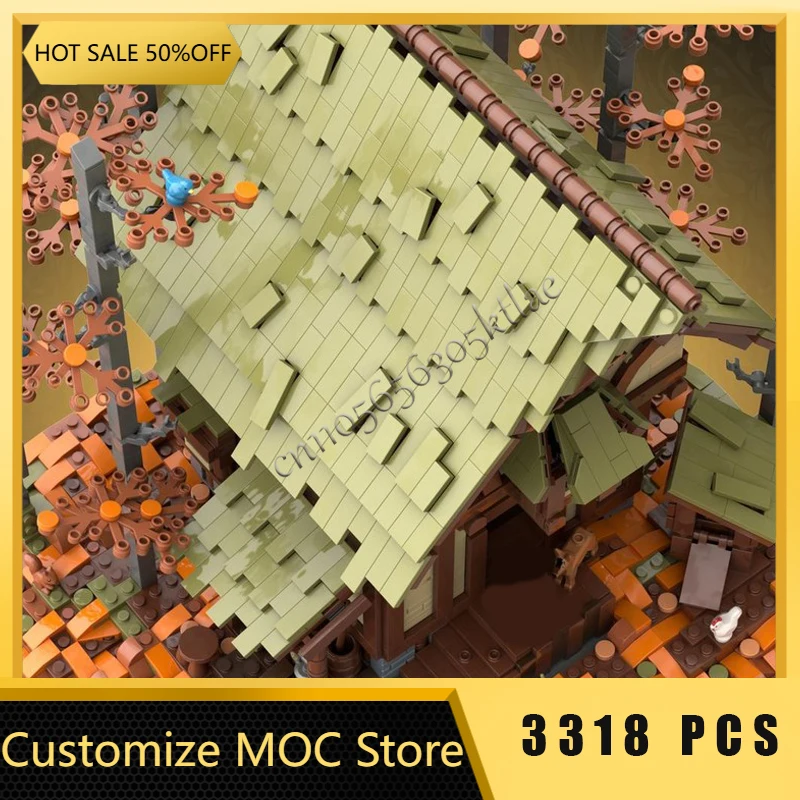 3318 Elementów MOC Średniowieczny Drewniany Dom Diorama Wykwintne Klocki Model Puzzle dla Dzieci Zabawki do Składania Prezent na Festiwal