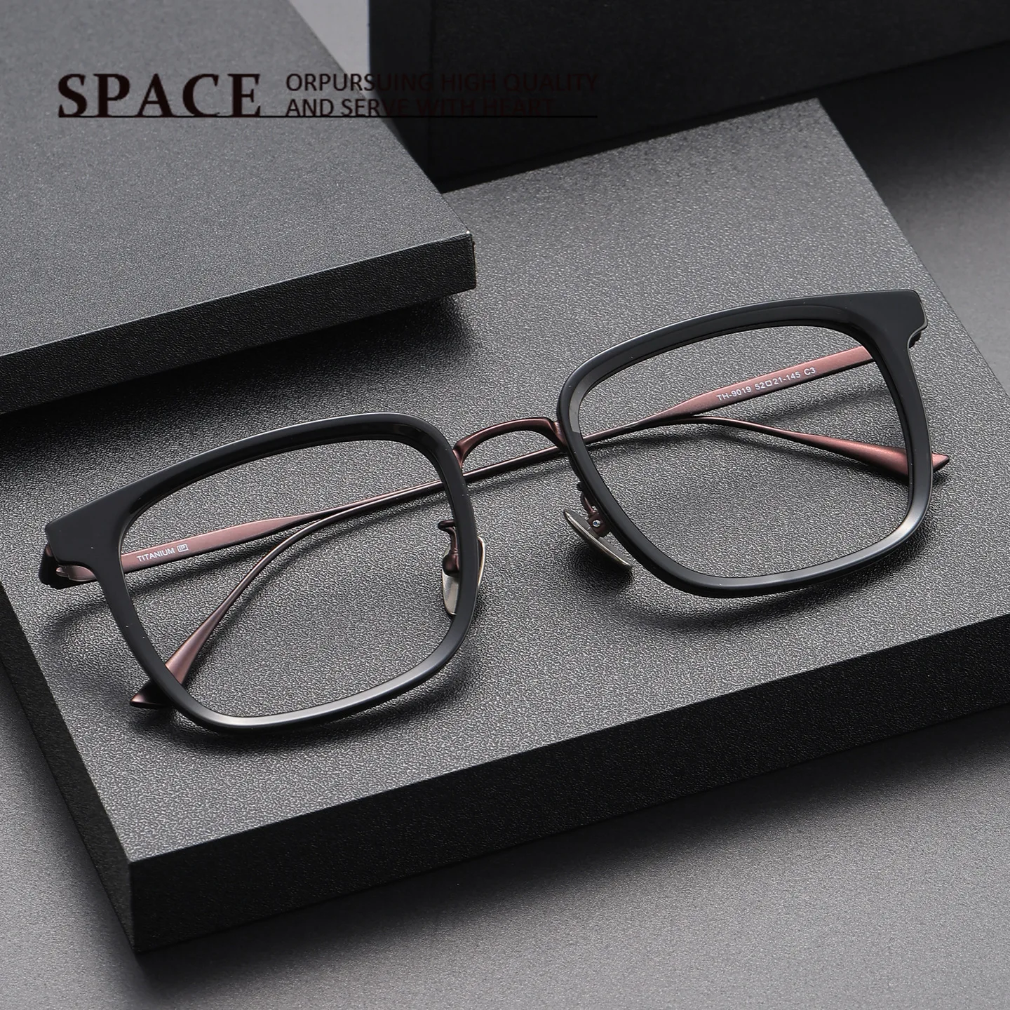 

Ultra Light Titanium Frame Japanese Designer Myopia Glasses Men Anti Blue Light Retro Big Square Eyeglass Frame High Quality