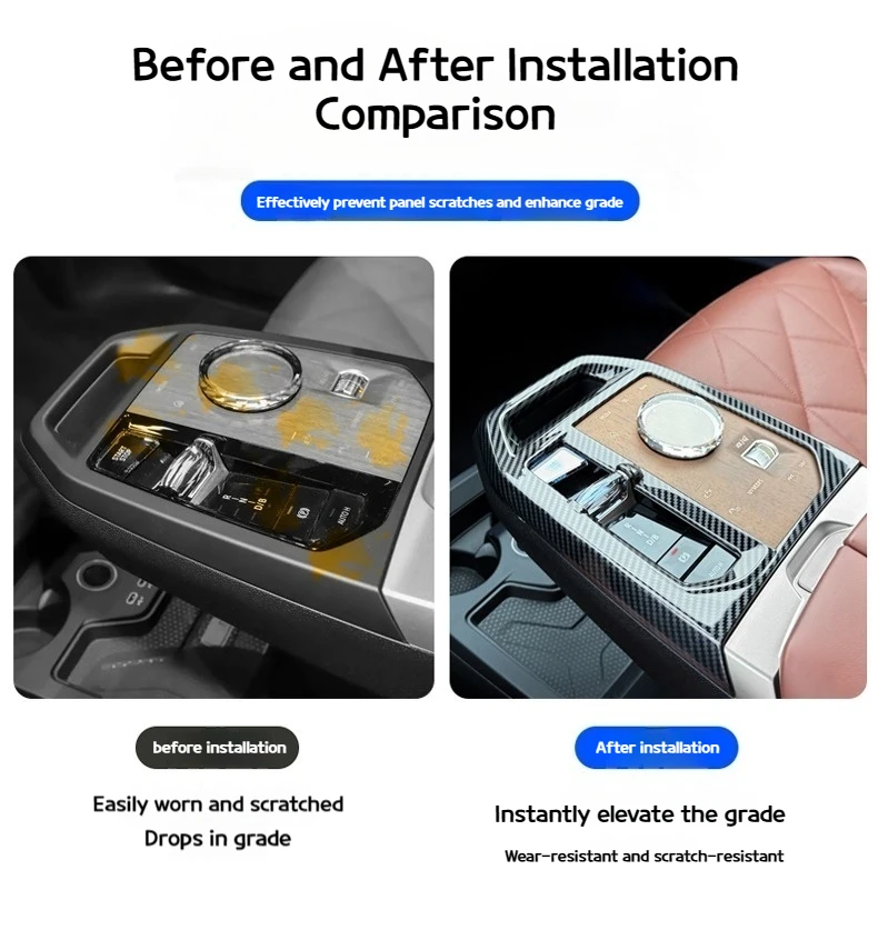For BMW iX/XM G08 2022-2025 The rear air conditioning vents and the central gearshift panel protect the Car interior supplies