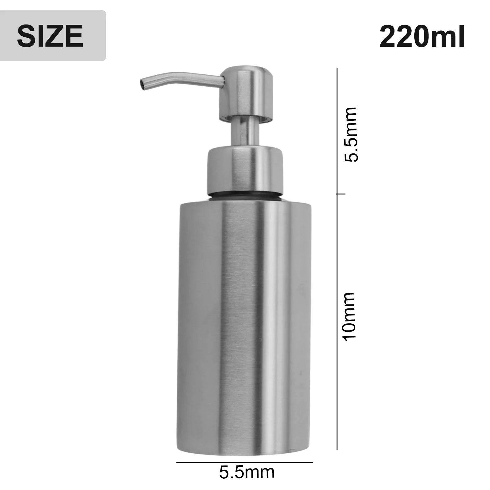

304 Stainless Steel Liquid Soap Pump Dispenser with Anti Rust Finish and Detachable Top for Bathroom or Kitchen Use