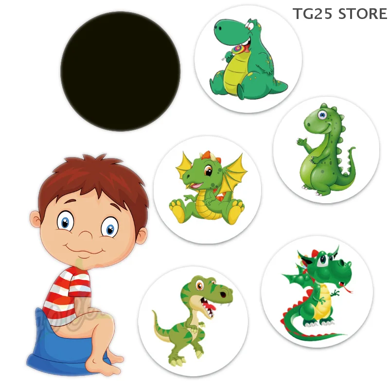 5PCS/set Cartoon Pee Target Pot Stickers Children's Color Changing Stickers Potty Training Stickers For Kids Toddler