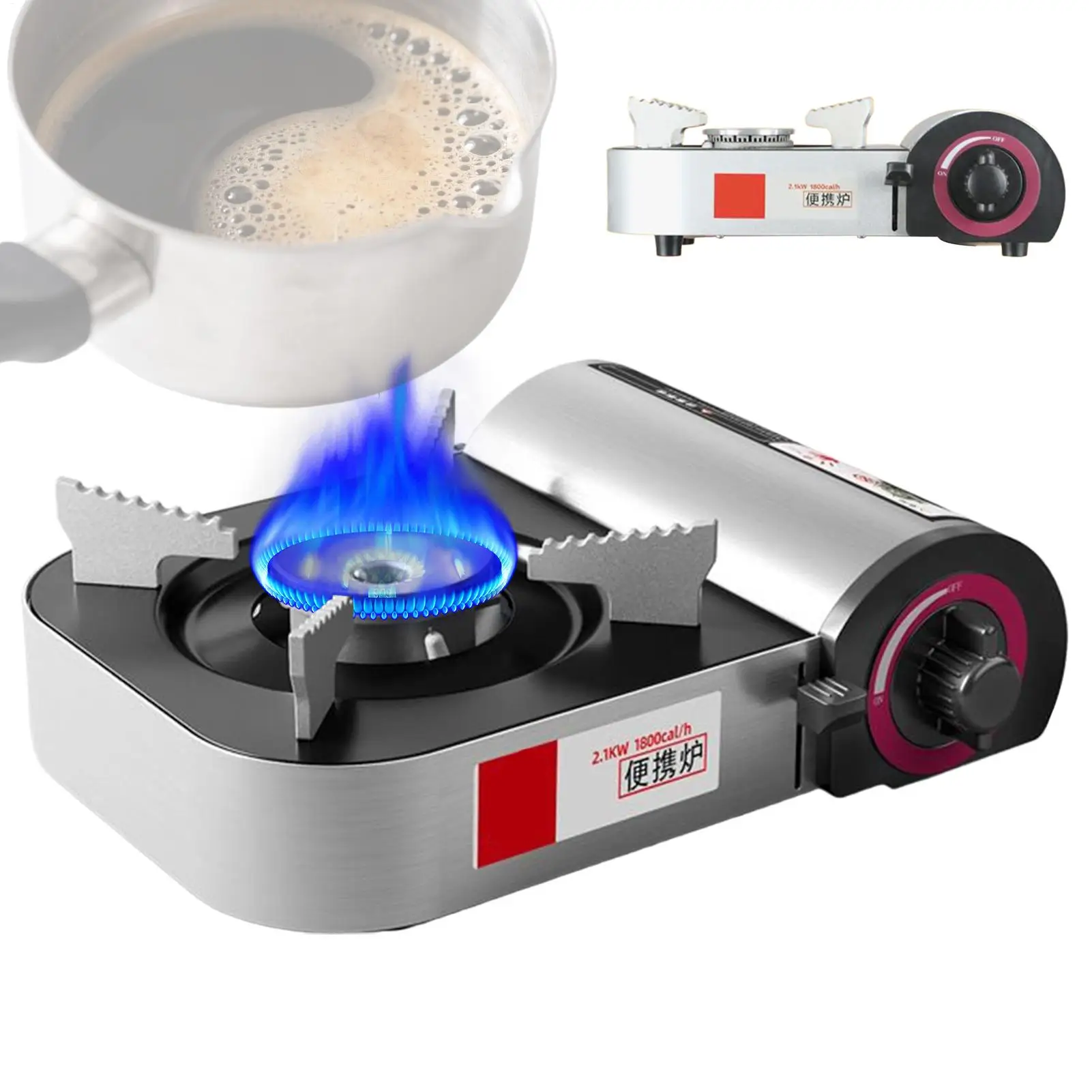 

Портативная плита, портативная походная плита, горелка 2100 Вт, ветрозащитный инструмент для приготовления пищи, легкие кухонные аксессуары для жарки, отопления