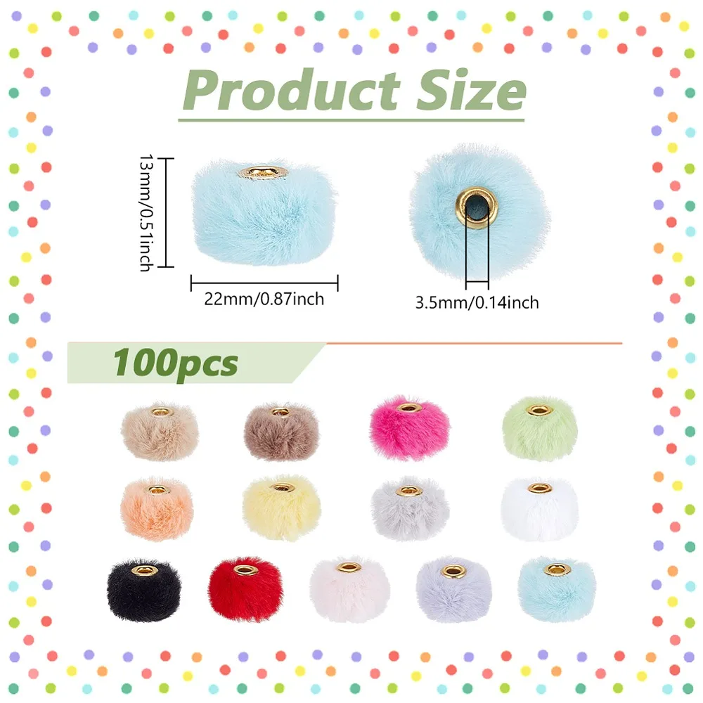 

Brass Imitation Rabbit Hair Beads Rondelle Mixed Color 22x13mm Hole: 3.5mm