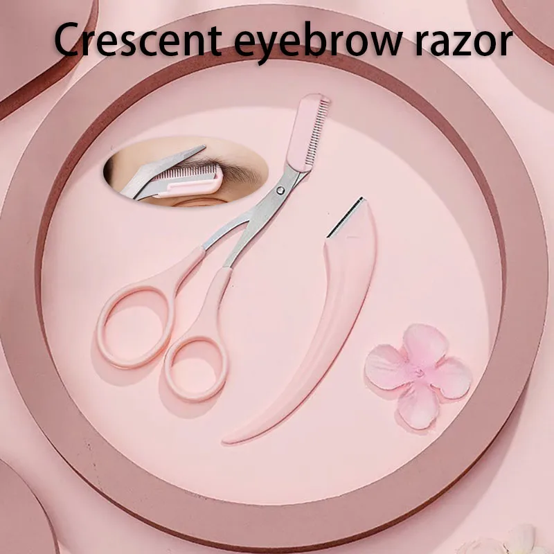 Macro Manual Razor Safe Crescent Eyebrow Razor Valla Scissors With Comb Eyebrow Shaver For  Hair Removal Shaving