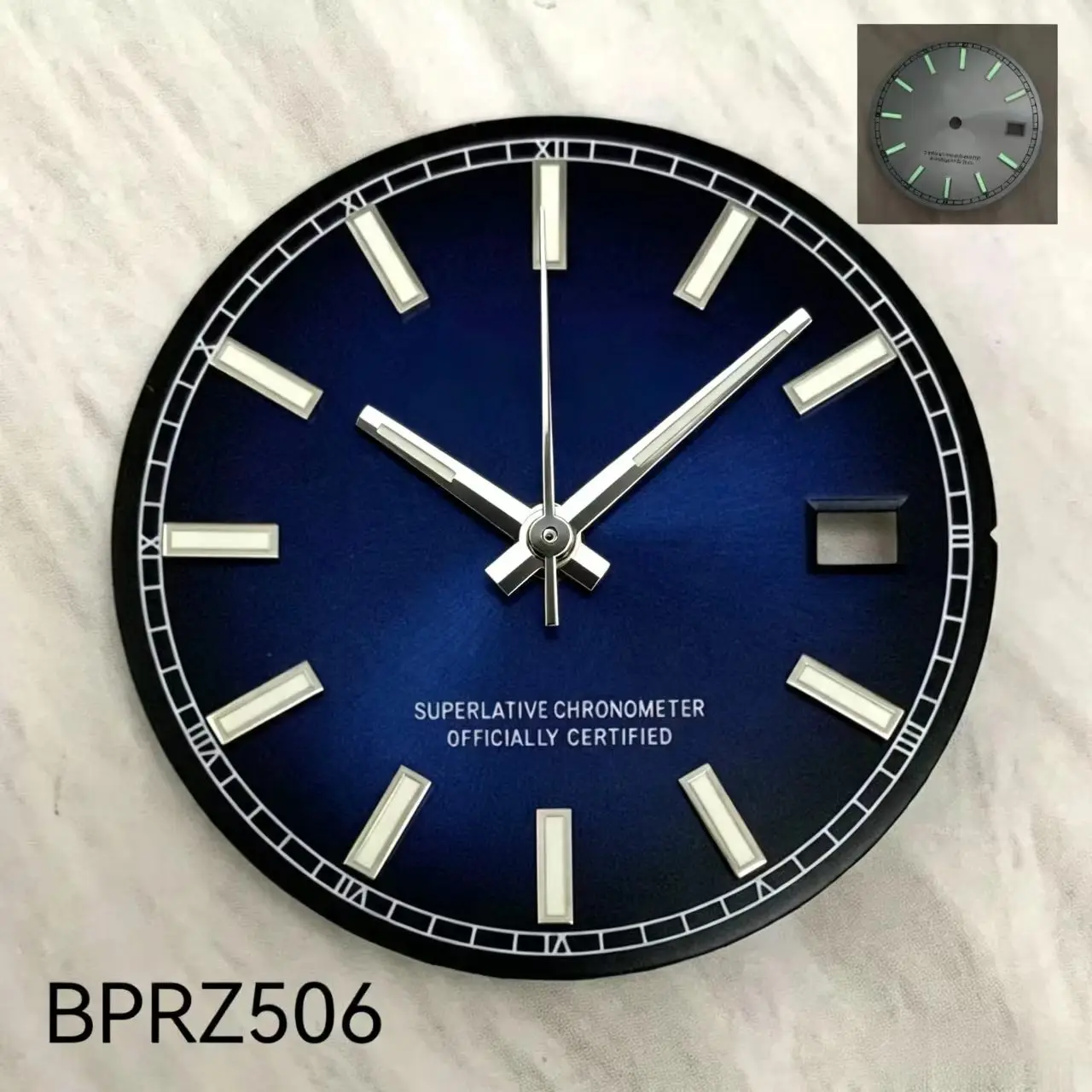 31mm Hot selling NH35 S logo green night light with NH35 automatic movement calendar modification accessory NH35 sun stripe nail