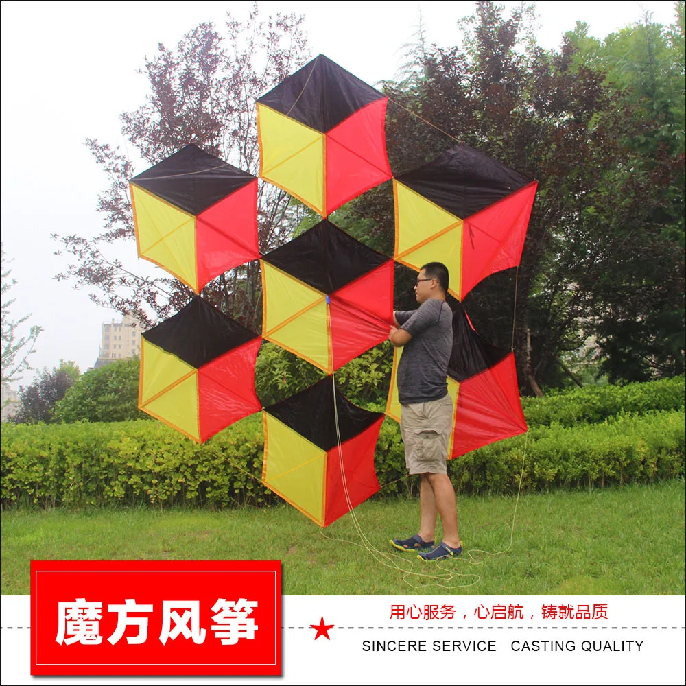 Three dimensional magic cube kite 544 umbrella cloth new super large ornamental kite