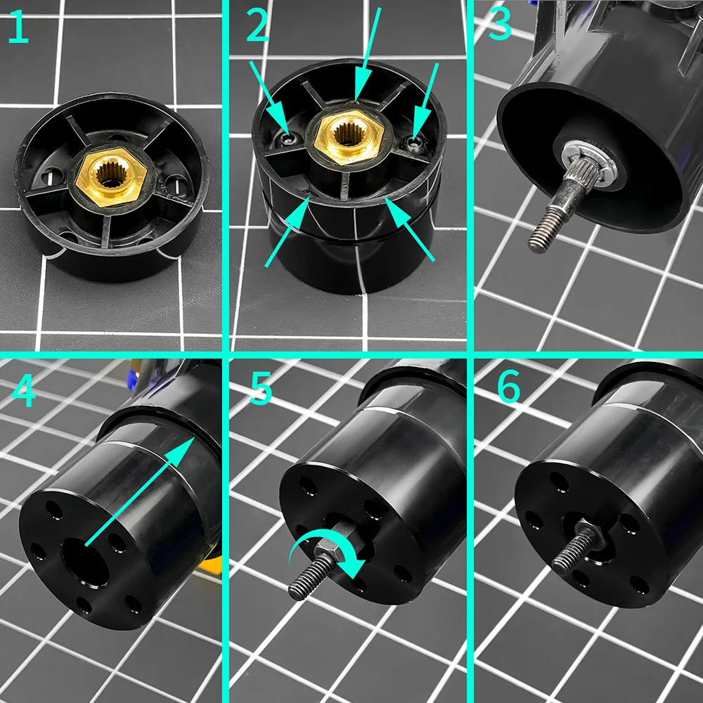 YEAHRUN 4 قطعة سبائك ألو 12 مللي متر اتسعت 15/19 مللي متر عجلة عرافة محولات ل Tamiya 1/10 Clod Buster 4 × 4 شاحنة كبيرة ترقية أجزاء