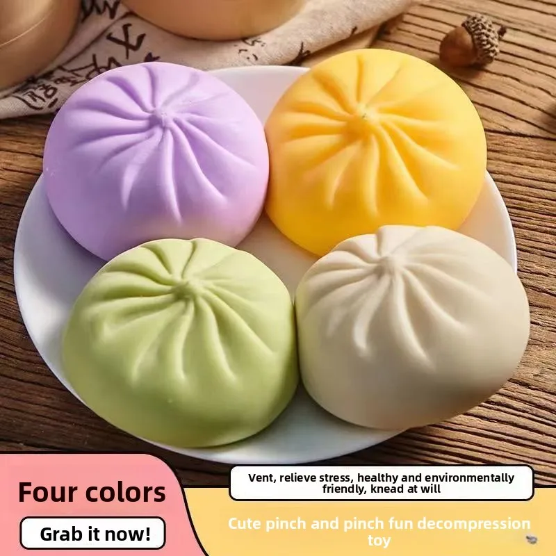 

The New TPR Color Simulation Big Bun Pinch Music Decompression Hot-selling Decompression Steamer Trick Spoof