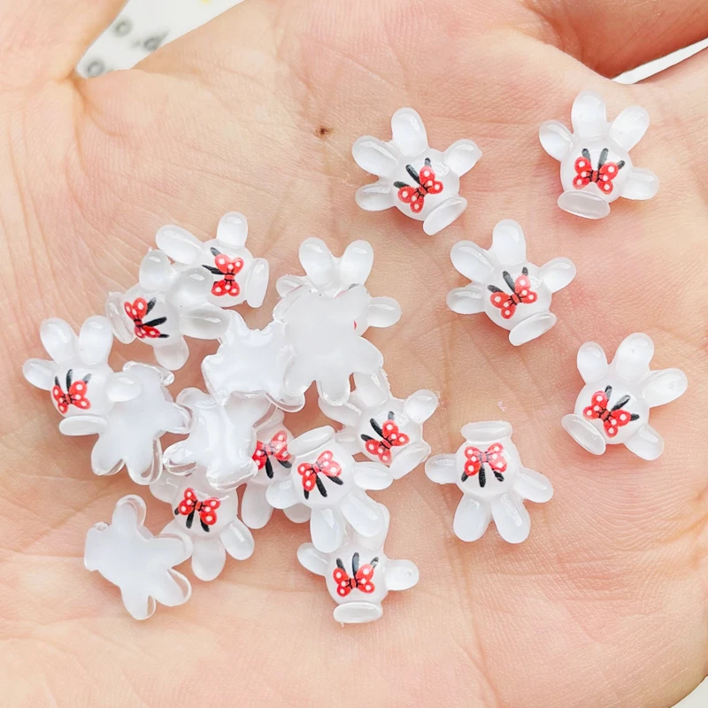 50 Pcs New Cute Mini Shiny Cartoon Small Hand Resin Figurine Crafts Manicure Ornament Jewelry Making Decorate Accessories A46