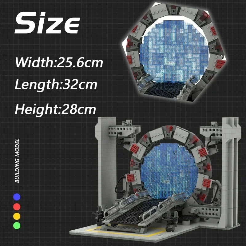 MOC-95538 Filme Space Travel Scenes Building Block Kit, Wormhole, Stargateals, SG-1 Modelo, Puzzle Brinquedos para Crianças, Presente de Aniversário