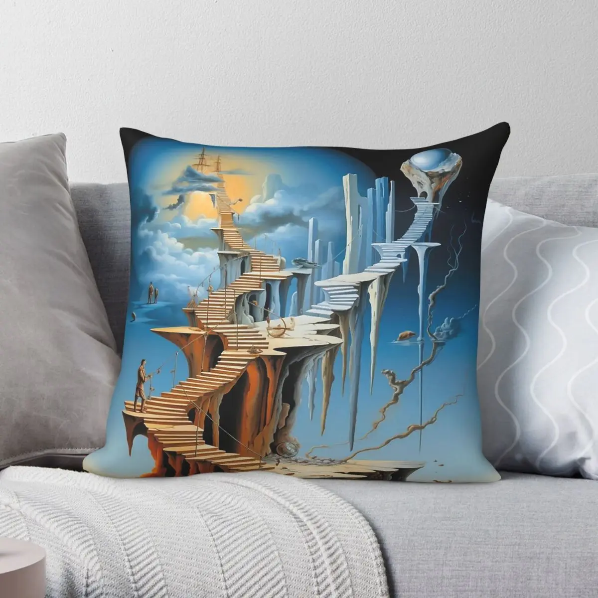 Salvador Dali Dreams Series 3 Square Pillowcase Polyester Linen Velvet Pattern Decorative Throw Pillow Sofa Seater Cushion Cover