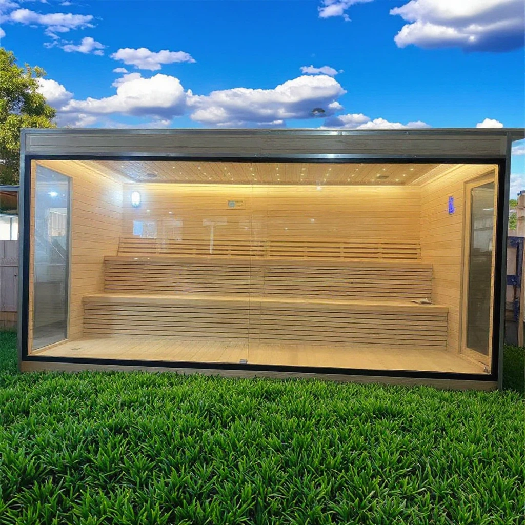 Modern Electric Solid Wood Outdoor Portable Sauna Room with Stove for Villa
