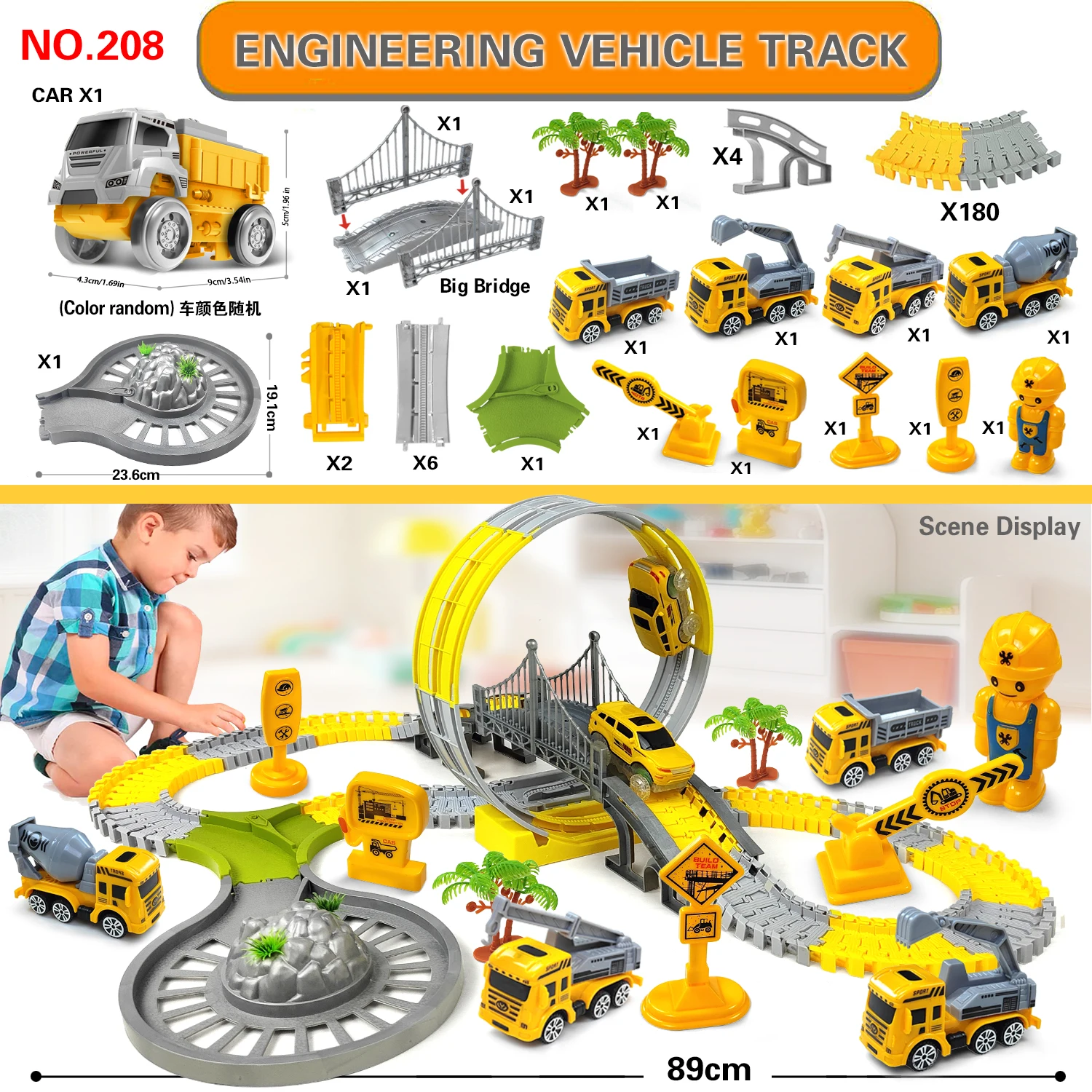 Kinder Magie Klettern Track Spielzeug Engineering Auto Kinder Pädagogisches Spielzeug Track Auto Zug Spielzeug für Kinder Geburtstag Geschenk Für Kind – Detail 1