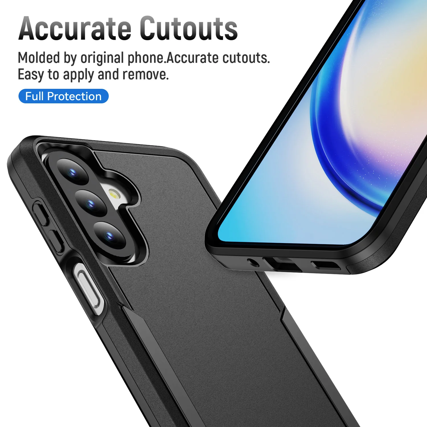 Picture 6: for Galaxy A27 Phone Case,Shockproof Case Dual Layer Design Hard Cover for Samsung Galaxy A37 A57 5G,With Screen Protector