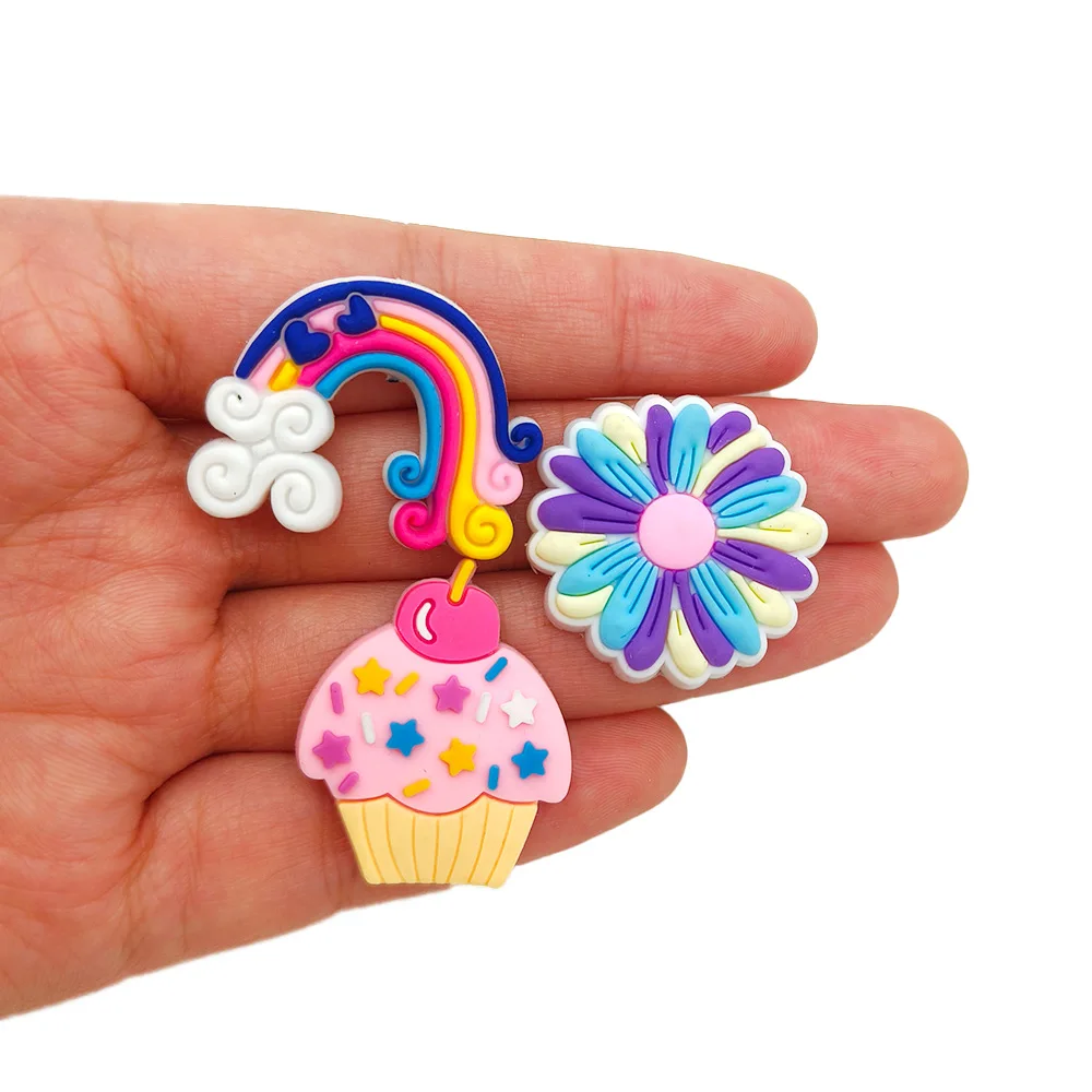 Unique Design Cartoon Adorable flowers DIY accessories  PVC Praise Shoe charmas clow for clogs Slides Gift Idea Multiple designs