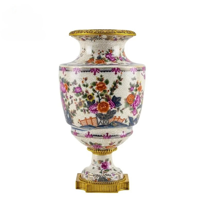 &c Fine Collection Gilt Porcelain Traditional Tabletop Vase  Home/Restaurant/Hotel Decoration Vase Ornaments Intangible