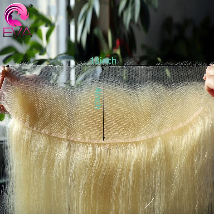 Eva #613 Blonde 13x6 13x4 Ear To Ear HD Lace Frontal Only 613 Straight 5x5 Real HD Lace Closure Pre Plucked Human Hair Closures