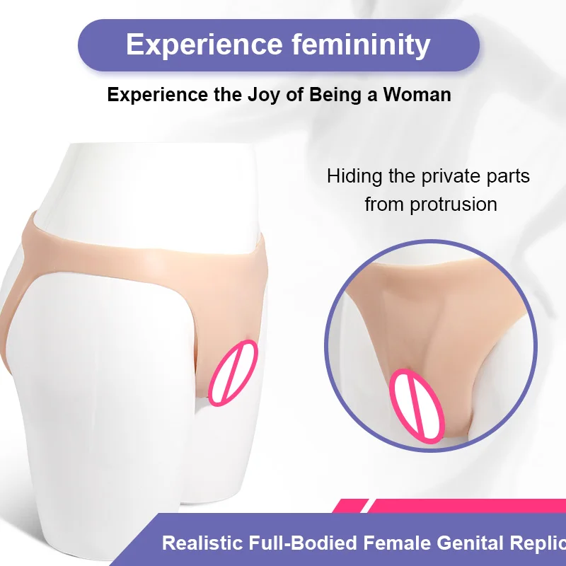 Realistic Silicone Panties Gays Pussy Pants  Sexy Fake Vagina Form Crossdresser Transgender Shemale Drag Queen Cosplay