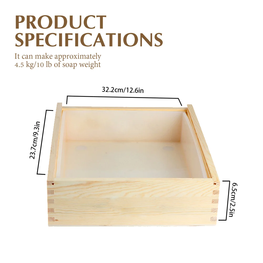 Big Size Silicone Soap Mold Rectangle Silicone Liner with Wooden Box DIY Handmade Swirl Soap Making Tool