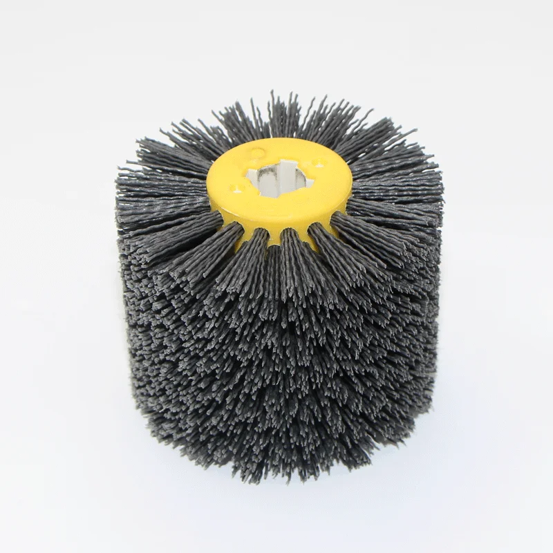 grit 180 Burnishing Wire DuPont Drum Abrasive Nylon Wheel Brush for Wooden Polishing