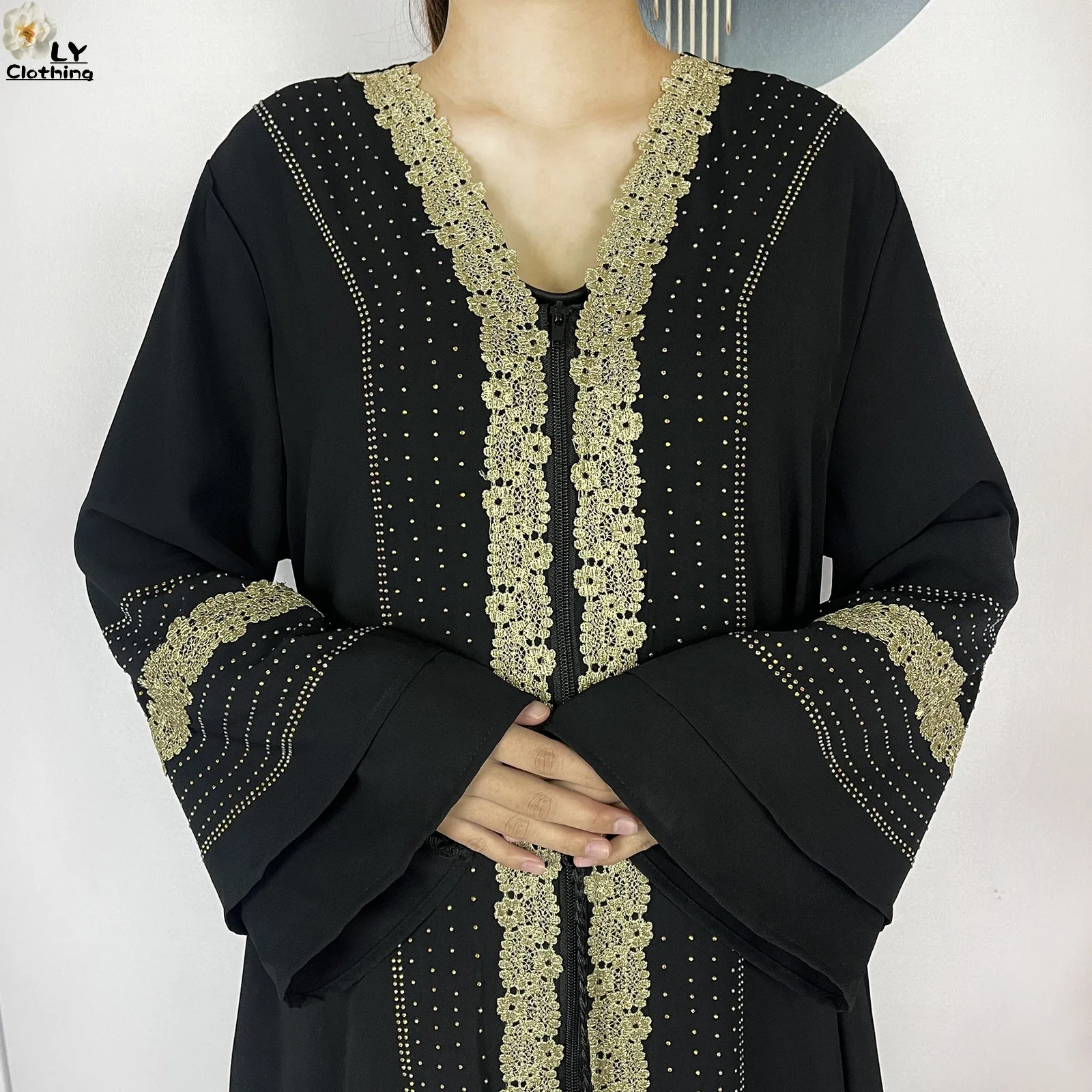2025 New Dubai Lady Elegant Dress Chiffon Open Abaya Fashion Women Dress Islamic Clothing Women Evening Party Dress With Scarf