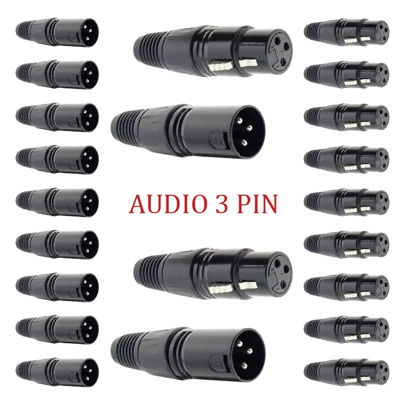 

Микрофонный кабель с разъемом XLR (3-контактный) для подключения микрофона (мужской/женский)