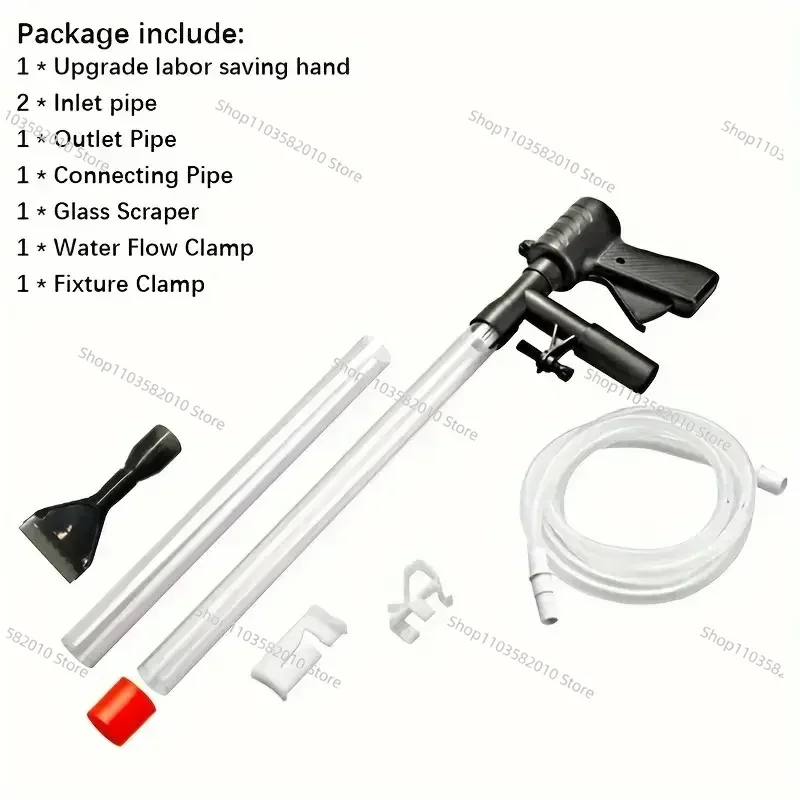 Manual Aquarium Siphon Water Changer, Adjustable Fish Tank Vacuum Gravel Cleaner & Filter Pump