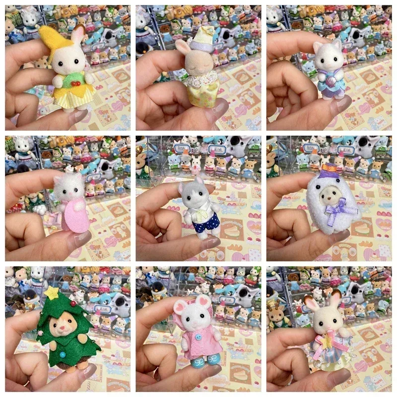 عائلات سيلفانيان أنيمي دمية الأثاث لعب فتاة كاليكو المخلوقات هدايا لطيف للفتيات أرقام تيرنورينز طفل صغير أطفال 6 #1