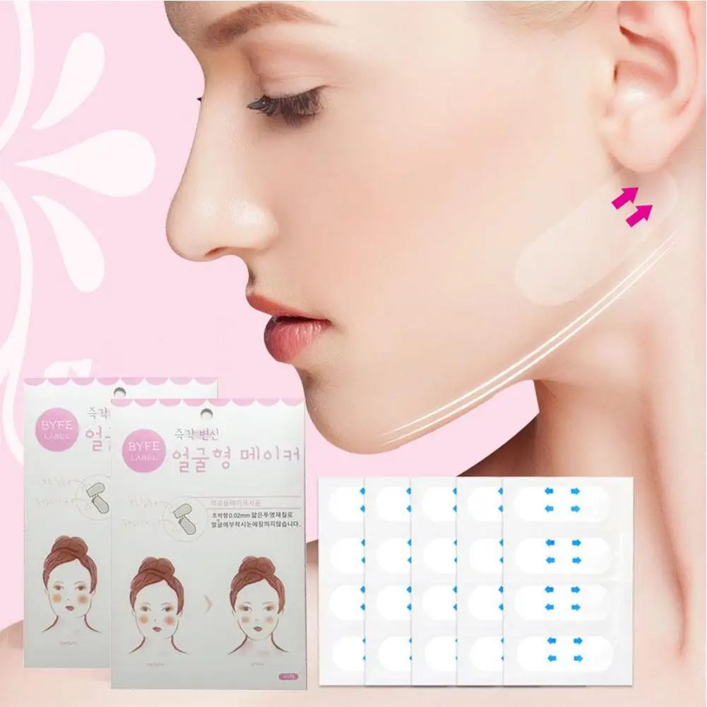 40/200PCS Invisible Wrinkle Removal Sticker - V Face Lift Tapes Patch Facial Slimming Mask