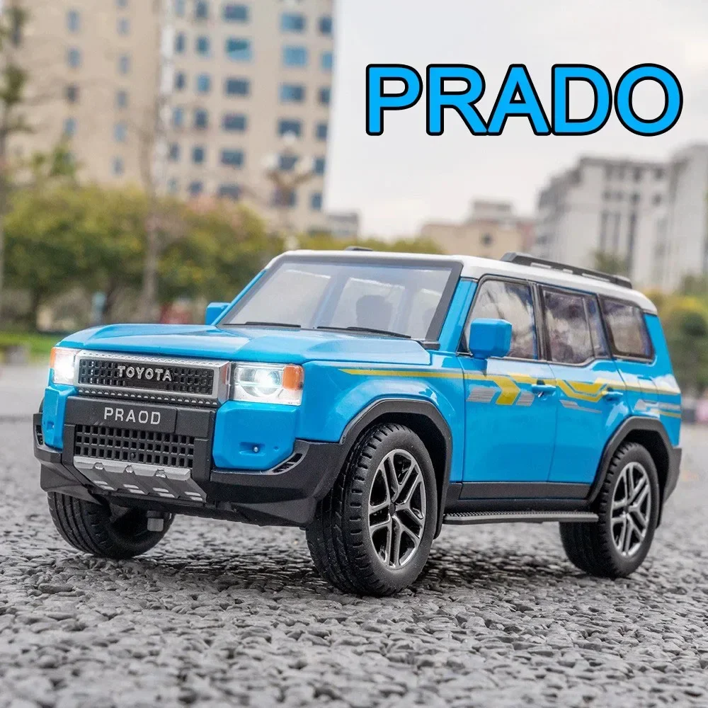1:24 Prado LC250 Range Rover SV 2022 Cars Toys Alloy Models Pull Back Vehicles Light Music Miniature Off-road for Model Ornament