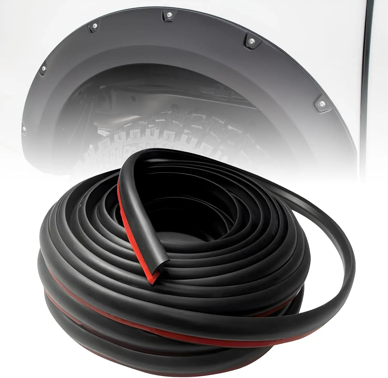 Car Fender Flares Edge Trim Fender Flare Rubber Seal Strip 10m EPDM Rubber Seal For Automotive and Truck Wheel Wells