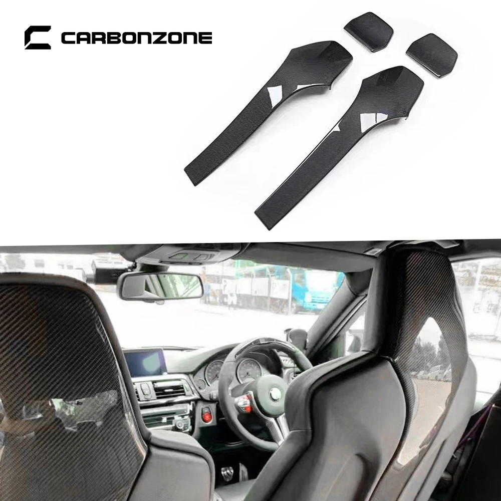 Dry Carbon Fiber Interior Car Seat Back Covers Decorations for BMW M3 F80 M4 F82 F83 Styling Trim 2pcs/pair Auto Parts