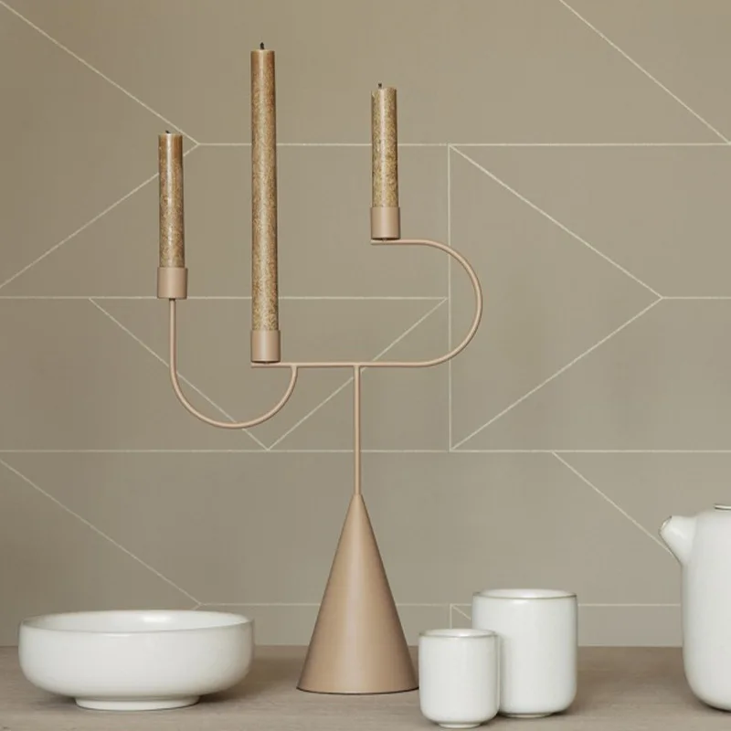 Modern minimalist creative art is a modeling candlestick ornament, home entrance aisle corridor  decoration