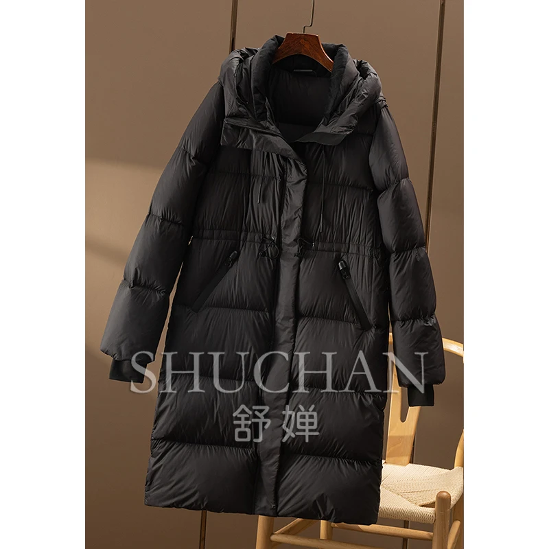 Light และ Warm 90 Goose Down Hooded เสื้อแจ็คเก็ตยาวผู้หญิง Casaco Feminino Abrigos Mujer Invierno ฤดูหนาวผู้หญิง