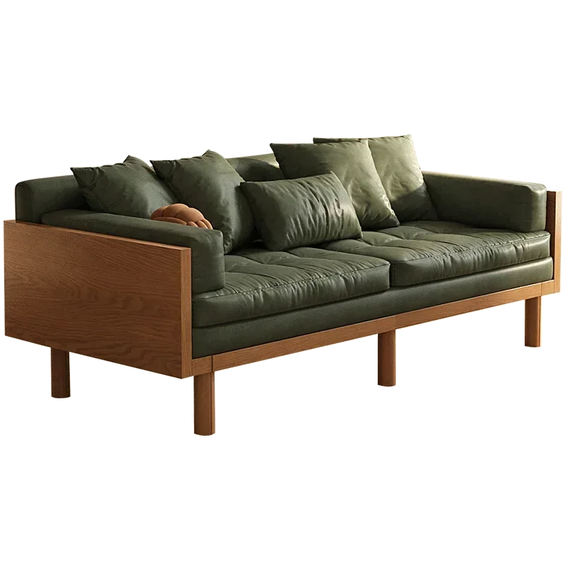 Canapé-lit en bois massif et simili cuir, pliable, multifonctionnel, idéal pour les petits appartements, canapé paresseux